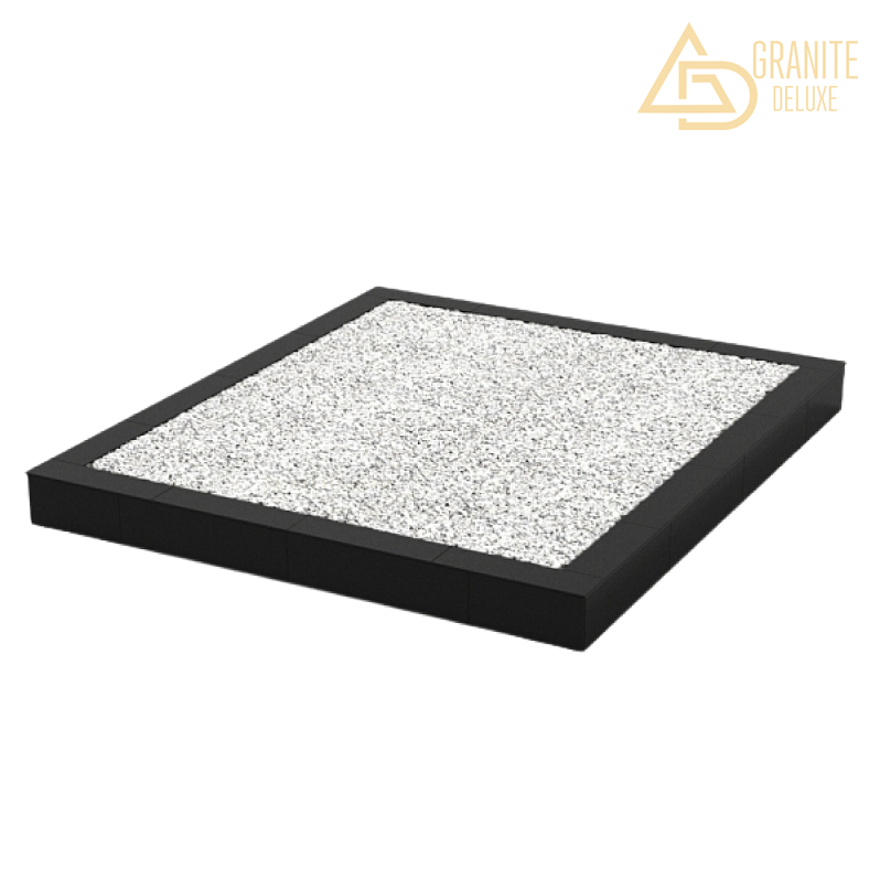 Благоустройство участка, гранитный борт с декоративным камнем, 759