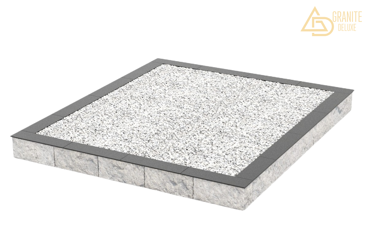 Фундамент «Бессерный блок с керамогранитной плиткой и мраморной крошкой», размер участка 140х230, 755