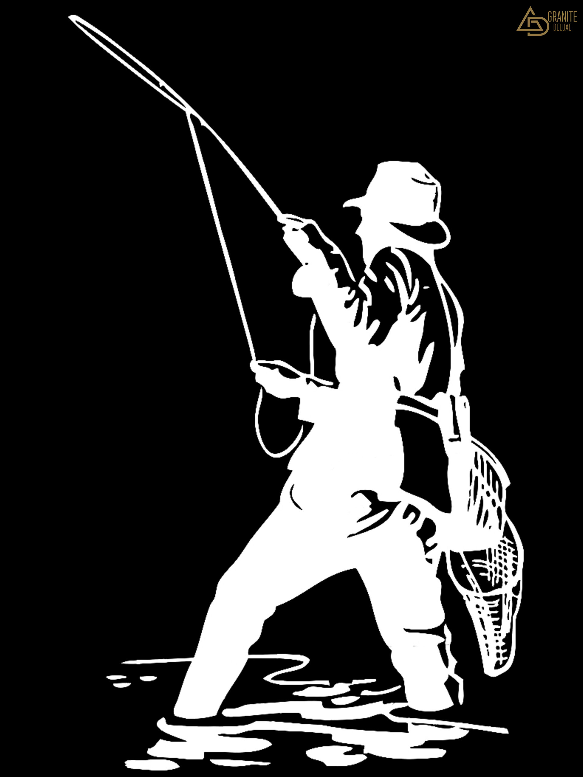 Изображение рыболова для гравировки 809