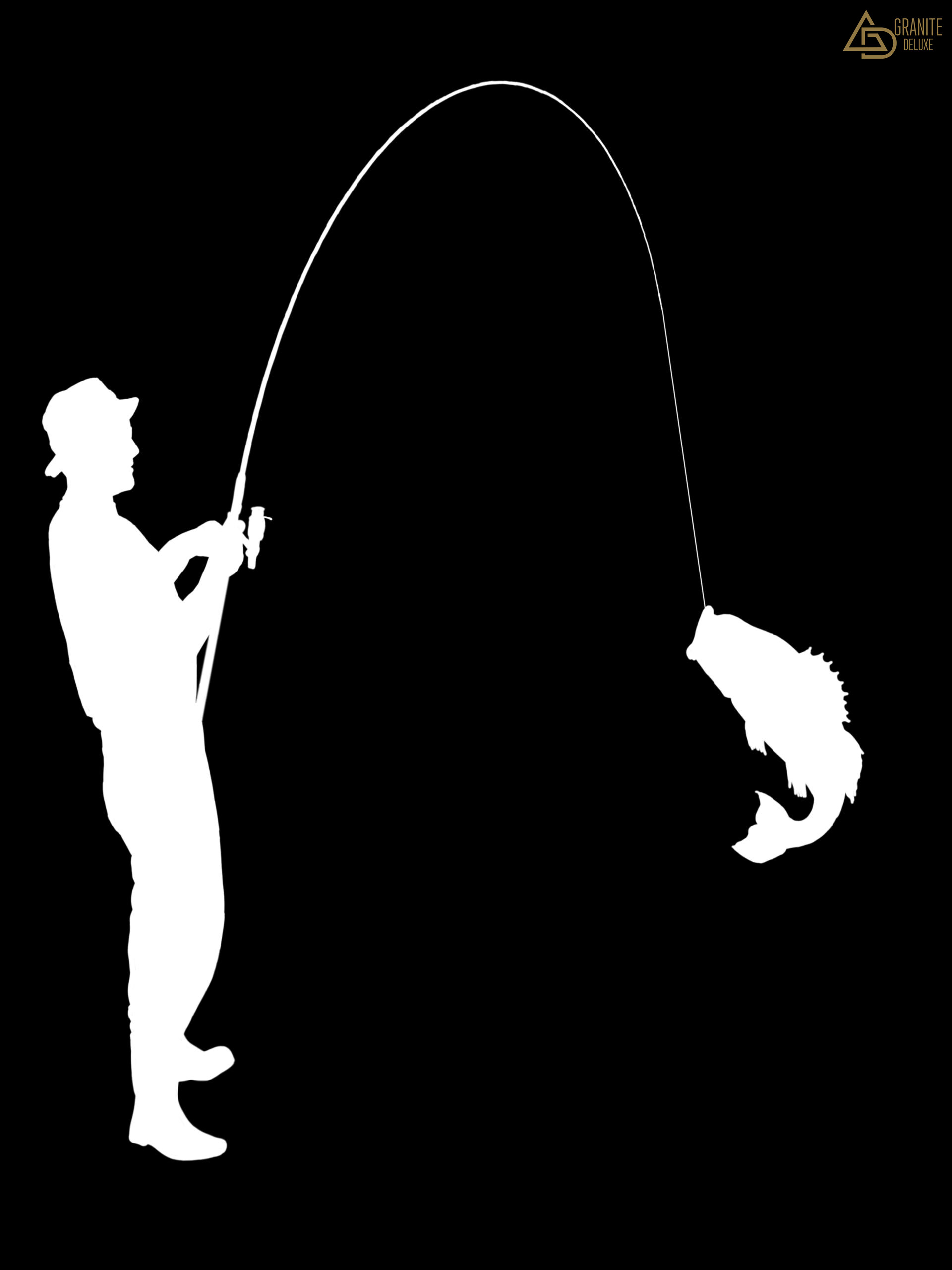 Изображение рыболова для гравировки 812