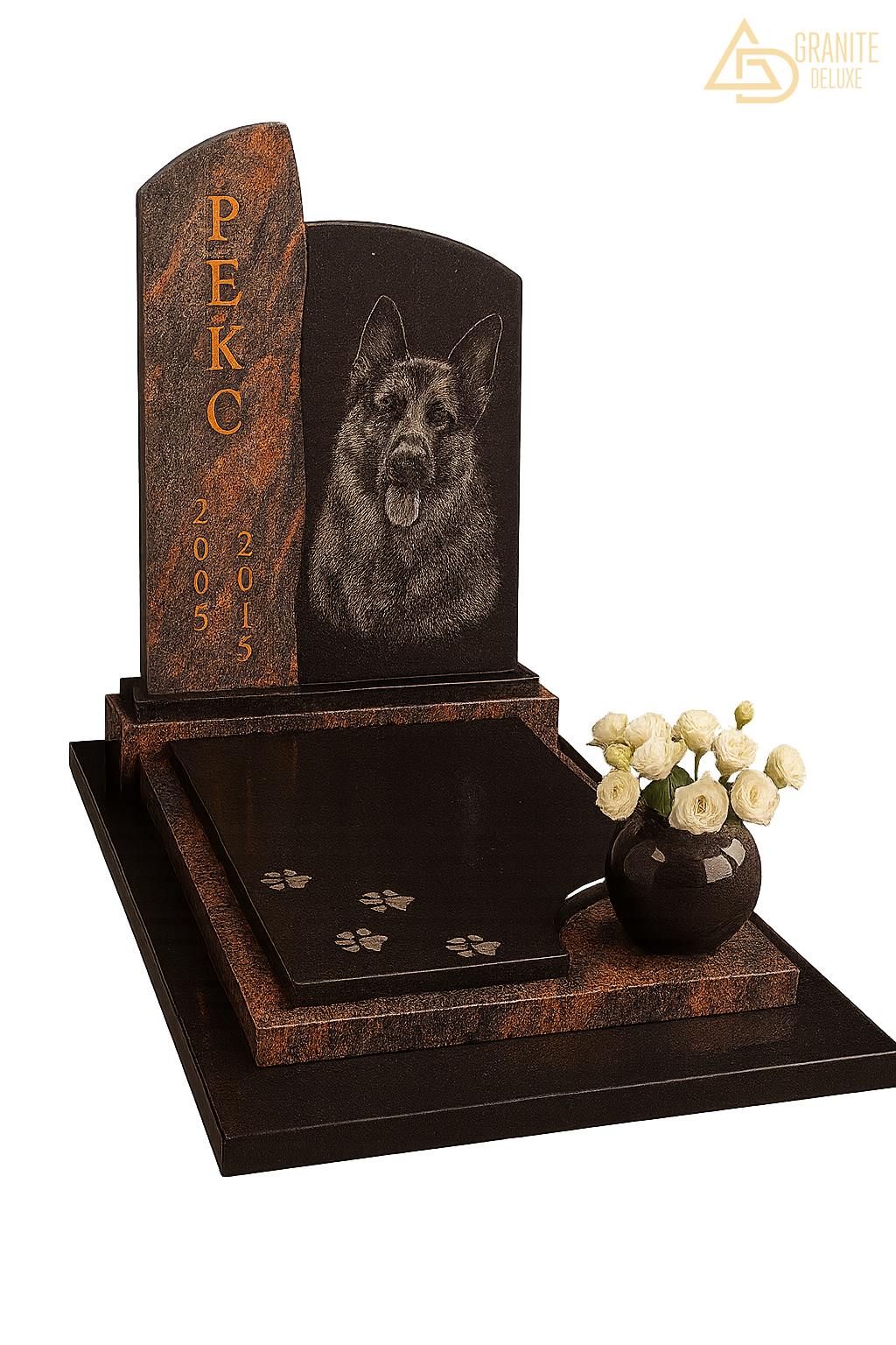 Памятник для животного — с портретом и лапками