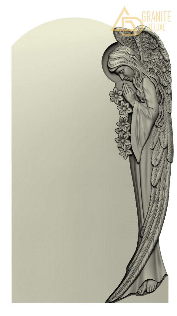 Резной памятник «Ангел с лилиями» 1078