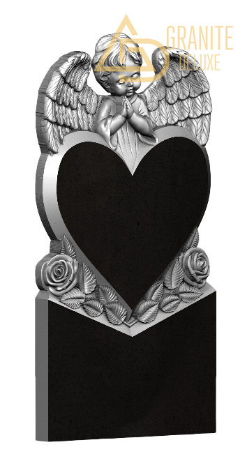Резной памятник «Сердце и роза» 1080
