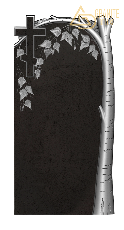 Резной памятник «Крест у берёзы» 1099