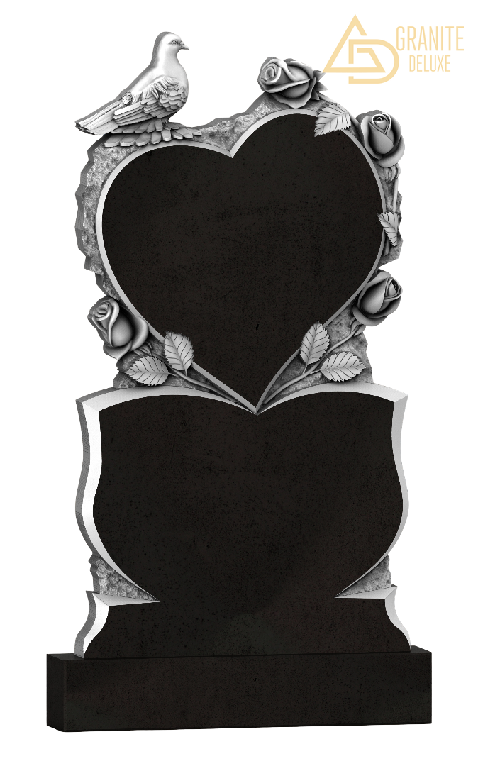 Резной памятник «Сердце в розах» 1208