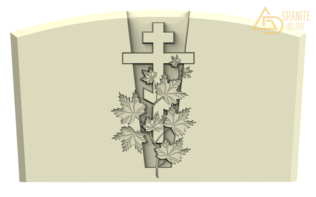 Резной памятник «Кленовый крест» 1252