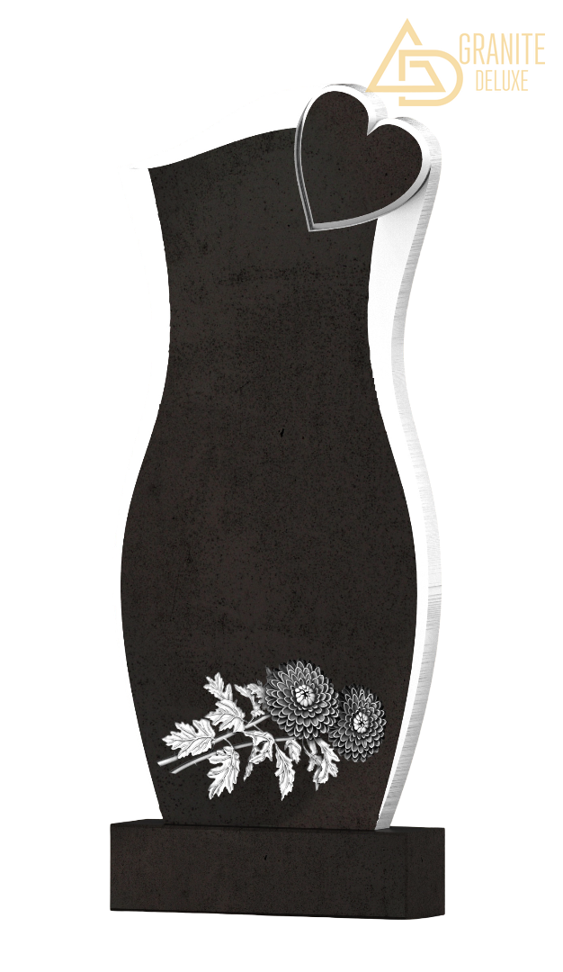 Резной памятник «Сердце и цветы» 1295