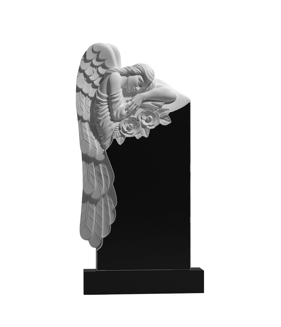 Резной памятник «Спящий ангел с розами» 1517