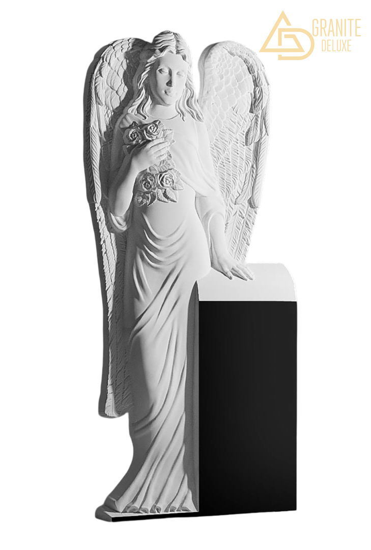 Резной памятник «Ангел с розами» 1357