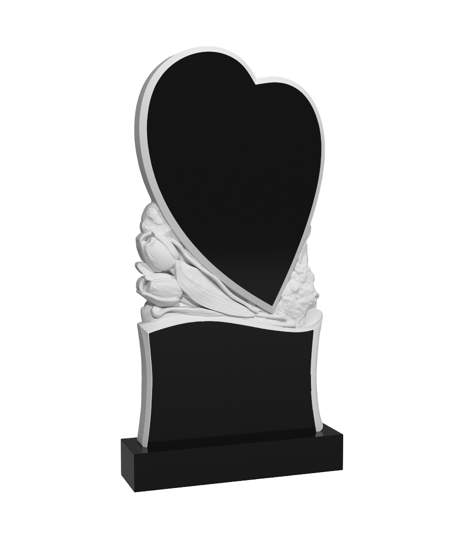 Резной памятник «Сердце с тюльпанами» 1681