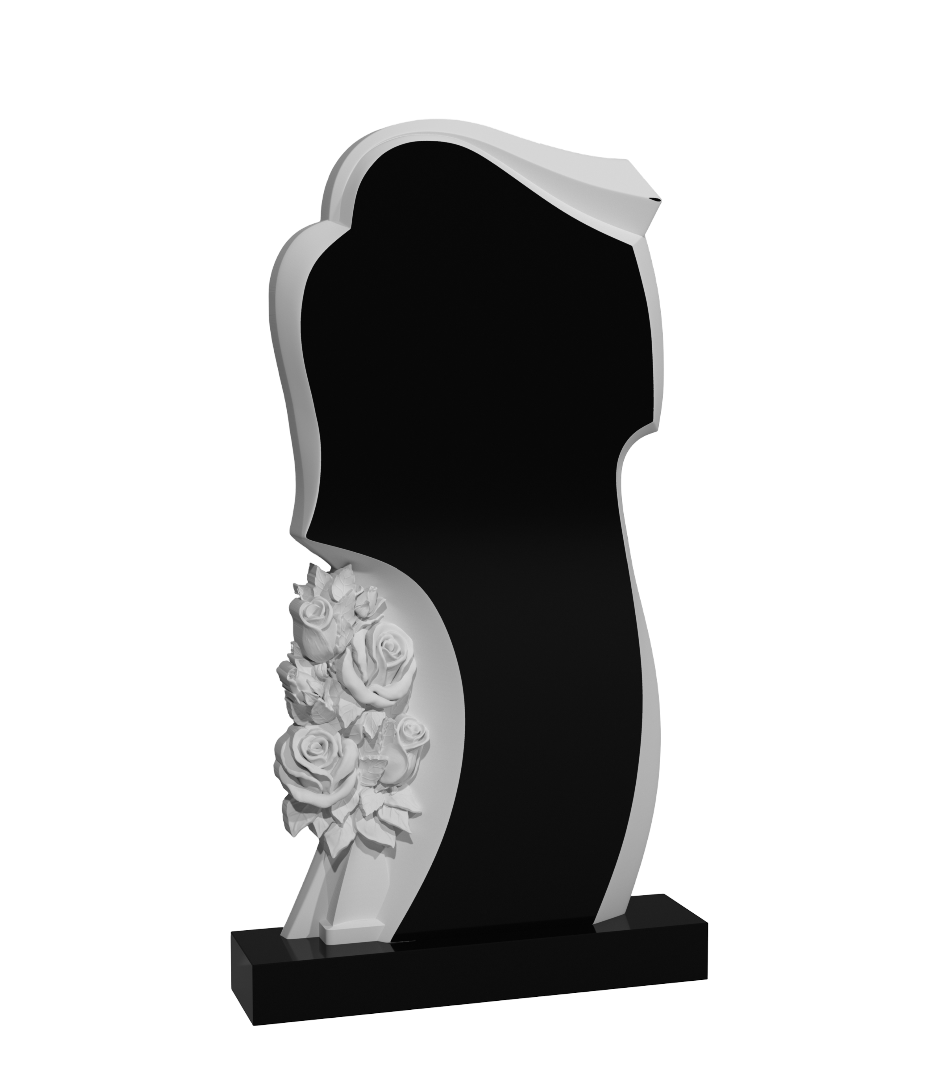 Резной памятник «Грань с розами» 1477