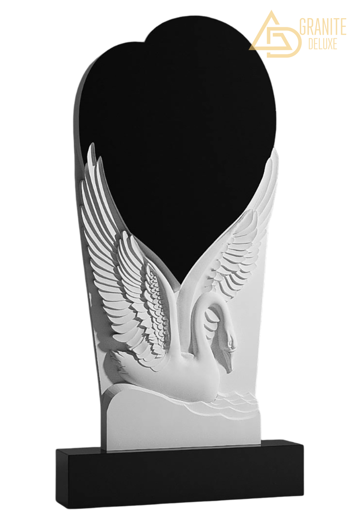 Резной памятник «Лебединое сердце» 1365